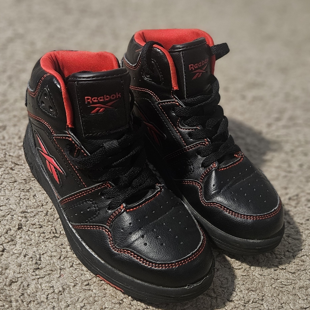 Reebok Kids' Black & Red High-Top Sneakers